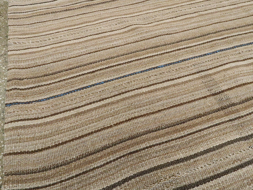 Vintage Persian Flatweave Kilim Room Size Rug, No.28545 - Staging