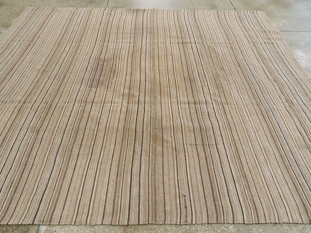 Vintage Persian Flatweave Kilim Room Size Rug, No.28545 - Staging