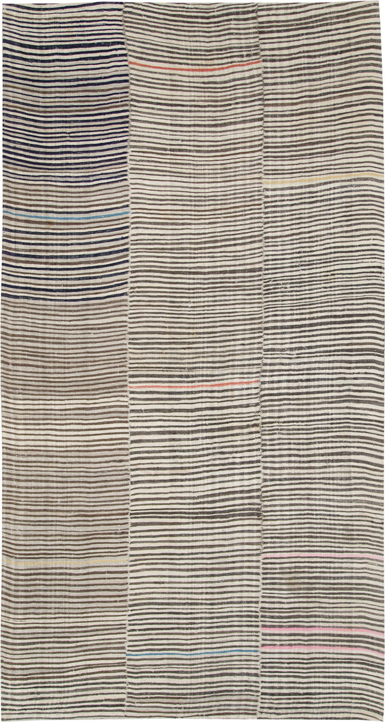 Vintage Persian Mazandaran Kilim Gallery Carpet, No.28549 - Staging