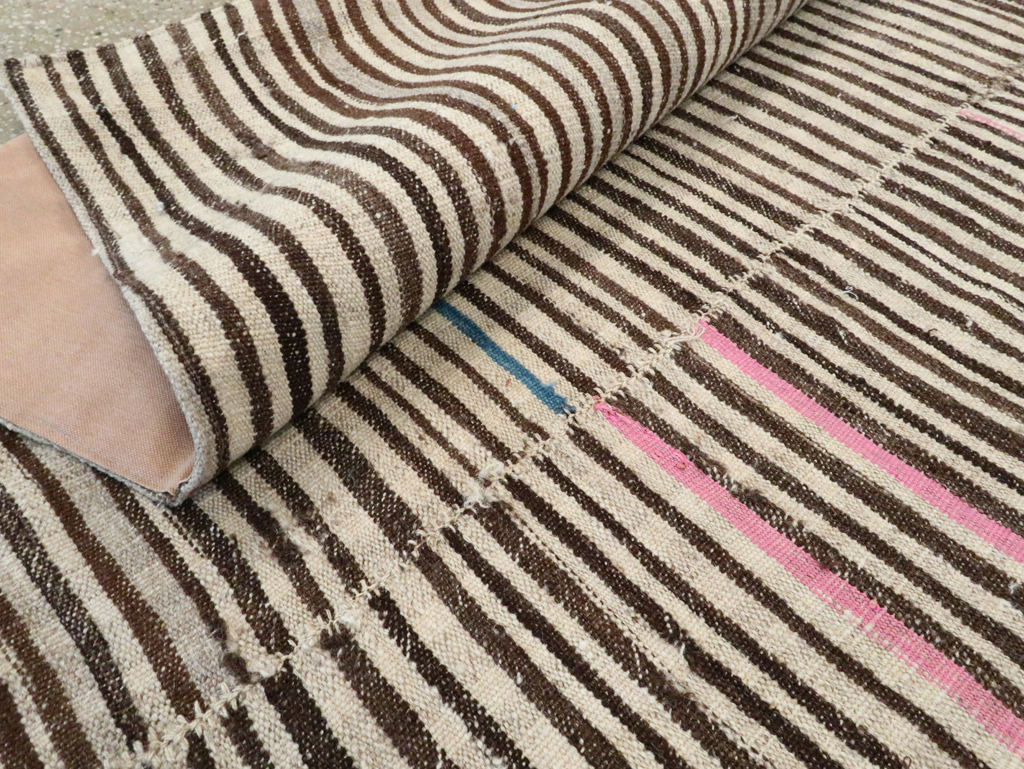 Vintage Persian Mazandaran Kilim Gallery Carpet, No.28549 - Staging