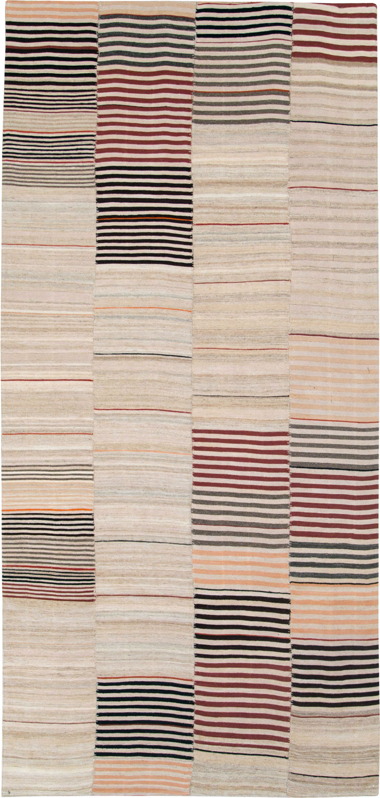 Vintage Persian Flatweave Kilim Gallery Rug, No.28550 - Staging