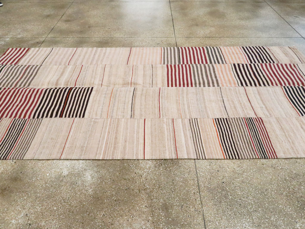 Vintage Persian Flatweave Kilim Gallery Rug, No.28550 - Staging