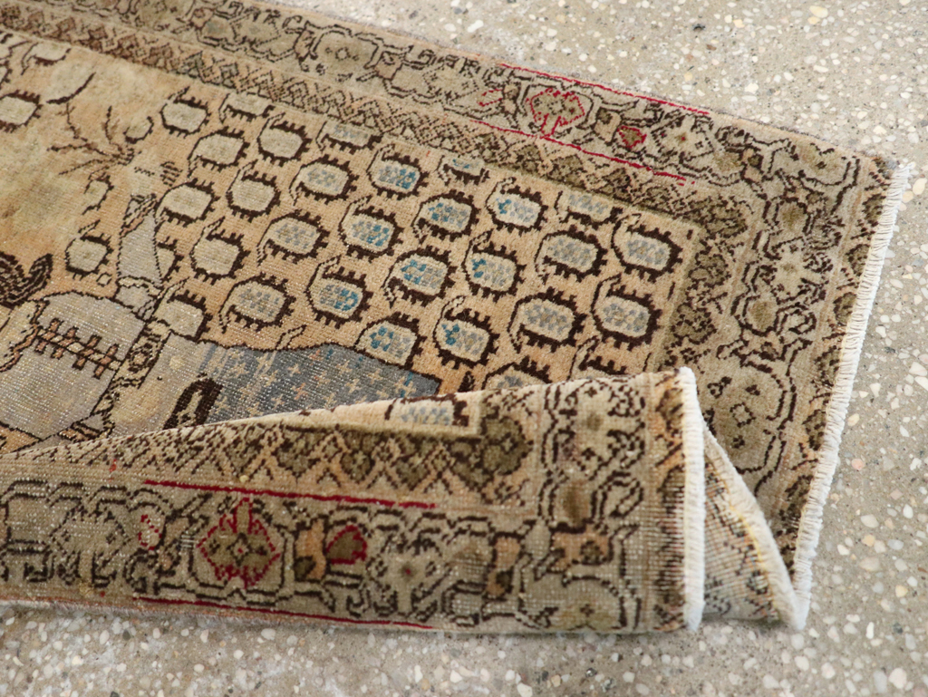 Antique Persian Tabriz Pictorial Rug, No.28553 - Staging