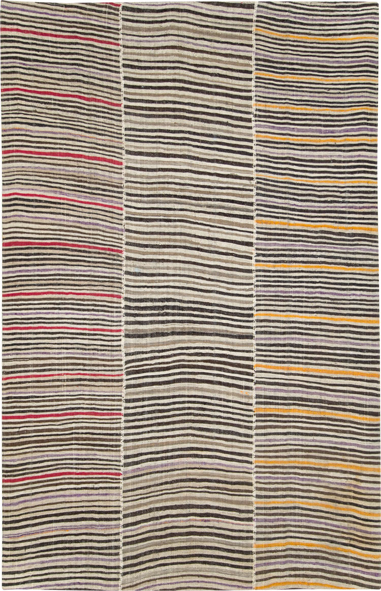 Vintage Persian Flatweave Kilim Accent Rug, No.28556 - Staging