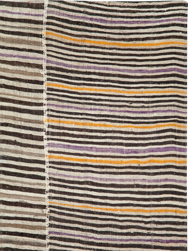 Vintage Persian Flatweave Kilim Accent Rug, No.28556 - Staging