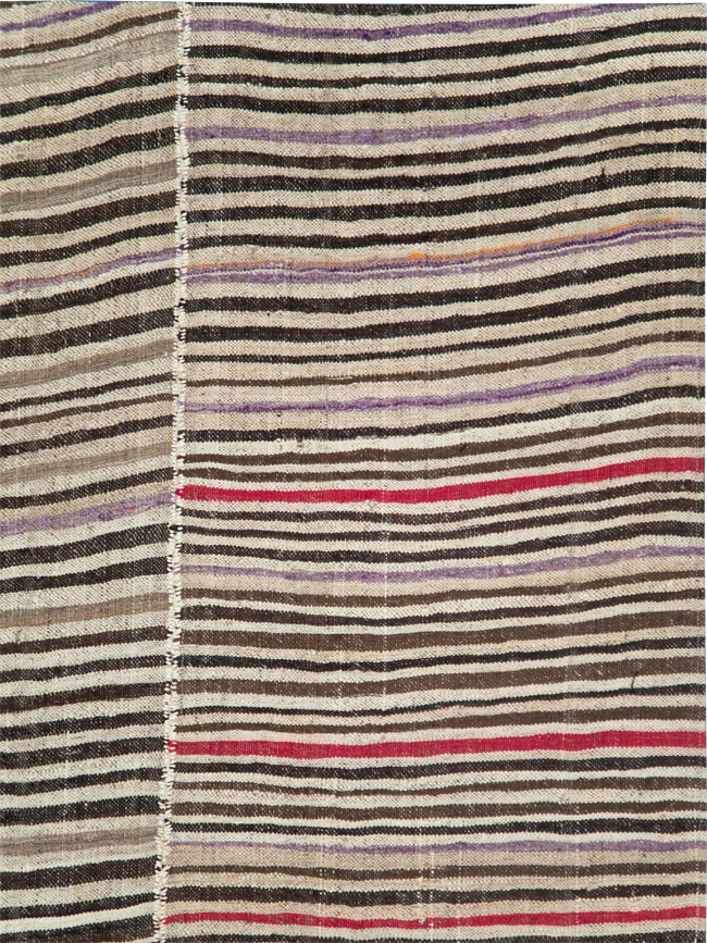 Vintage Persian Flatweave Kilim Accent Rug, No.28556 - Staging