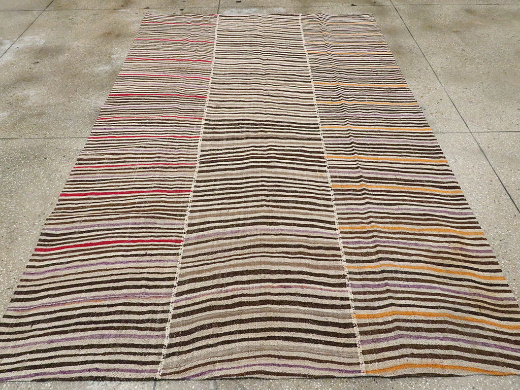 Vintage Persian Flatweave Kilim Accent Rug, No.28556 - Staging