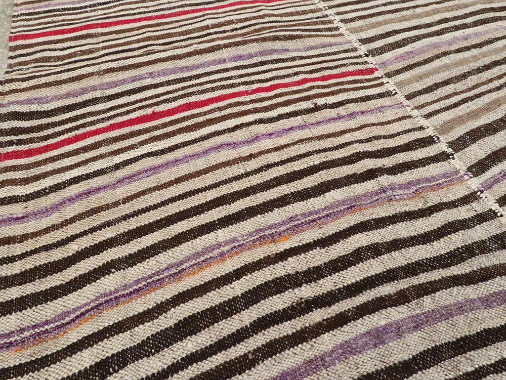 Vintage Persian Flatweave Kilim Accent Rug, No.28556 - Staging