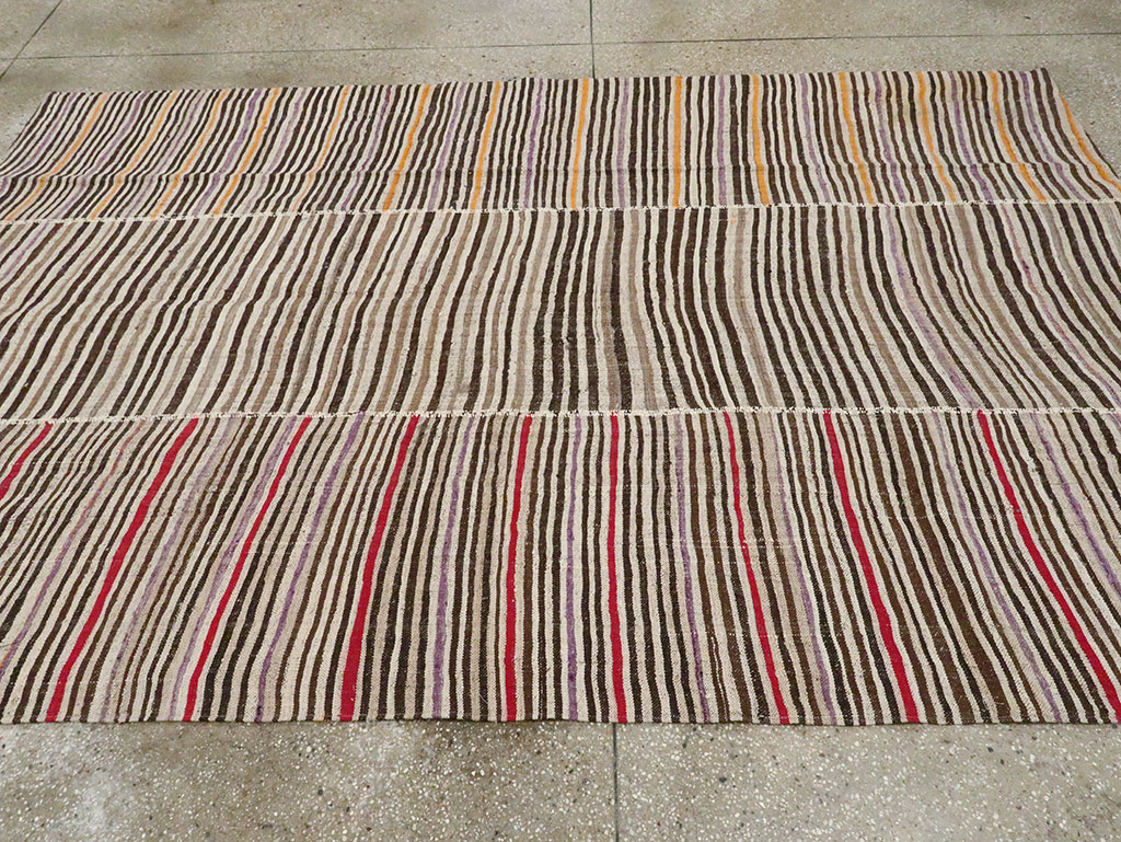 Vintage Persian Flatweave Kilim Accent Rug, No.28556 - Staging