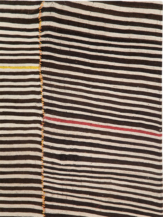 Vintage Persian Flatweave Kilim Square Accent Rug, No.28557 - Staging