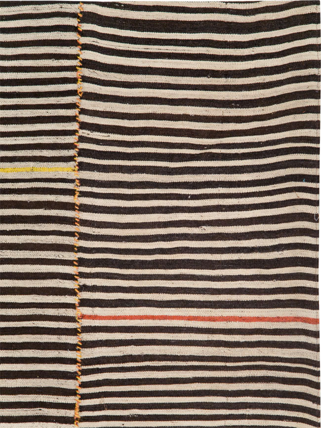 Vintage Persian Flatweave Kilim Square Accent Rug, No.28557 - Staging