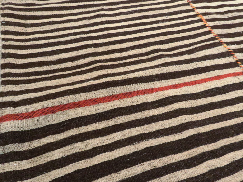 Vintage Persian Flatweave Kilim Square Accent Rug, No.28557 - Staging