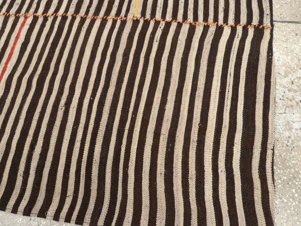 Vintage Persian Flatweave Kilim Square Accent Rug, No.28557 - Staging