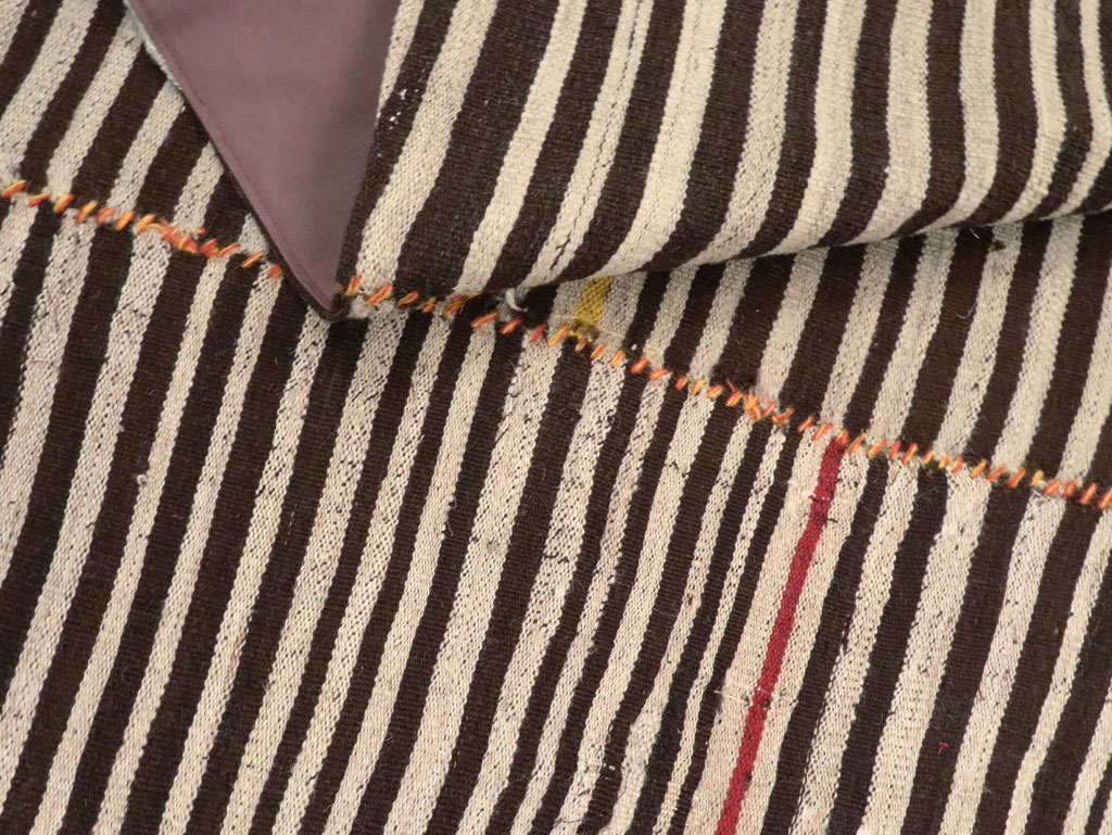 Vintage Persian Flatweave Kilim Square Accent Rug, No.28557 - Staging