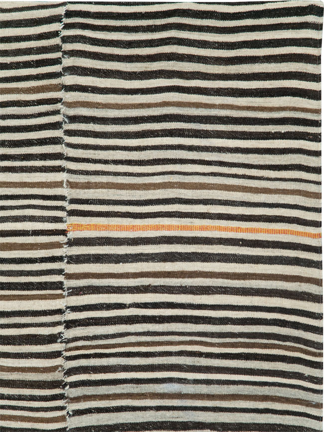 Vintage Persian Flatweave Kilim Square Accent Rug, No.28558 - Staging