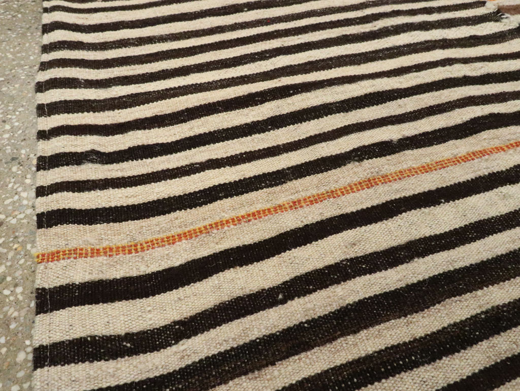 Vintage Persian Flatweave Kilim Square Accent Rug, No.28558 - Staging