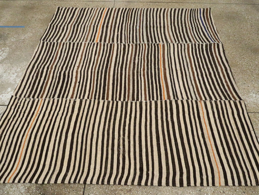 Vintage Persian Flatweave Kilim Square Accent Rug, No.28558 - Staging