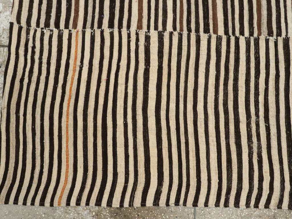 Vintage Persian Flatweave Kilim Square Accent Rug, No.28558 - Staging