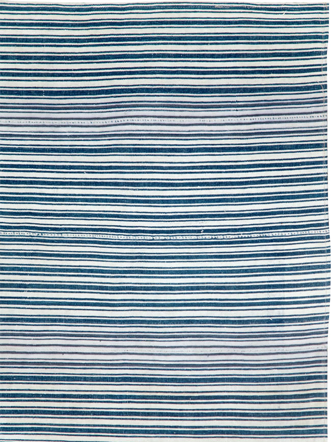 Vintage Persian Flatweave Kilim Square Accent Carpet, No.28569 - Staging