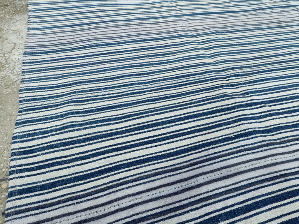 Vintage Persian Flatweave Kilim Square Accent Carpet, No.28569 - Staging