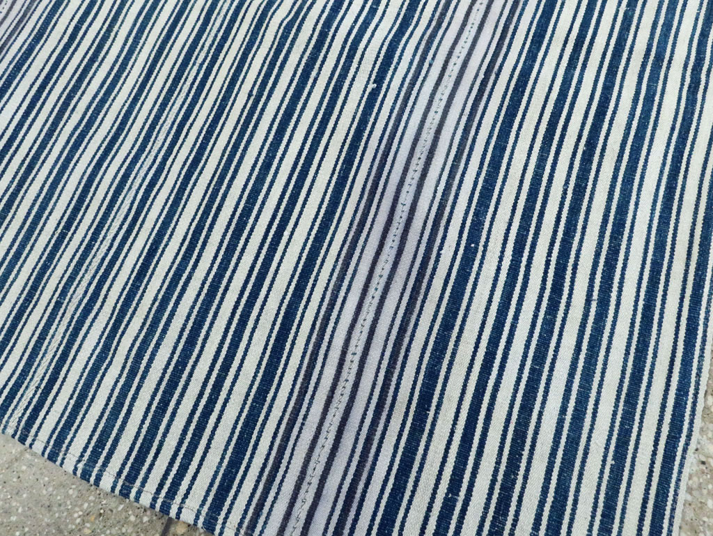 Vintage Persian Flatweave Kilim Square Accent Carpet, No.28569 - Staging