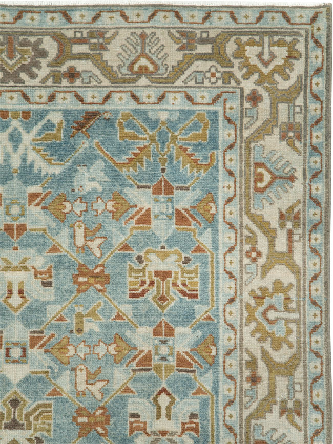 Vintage Persian Malayer Accent Rug, No.28572 - Staging