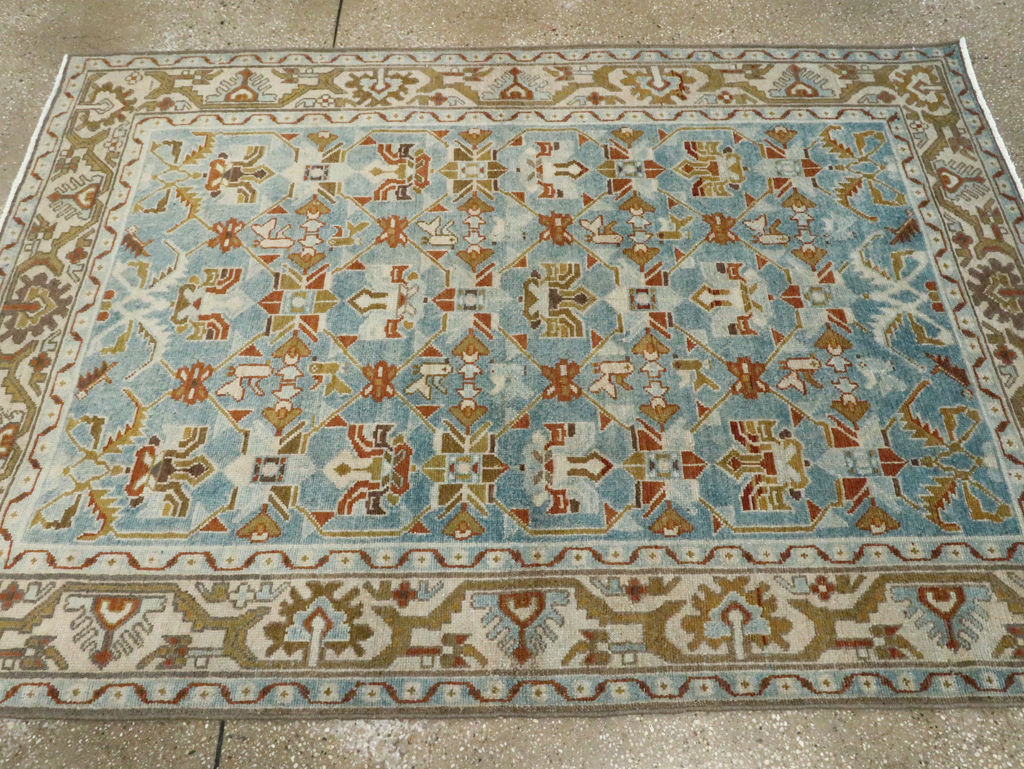 Vintage Persian Malayer Accent Rug, No.28572 - Staging