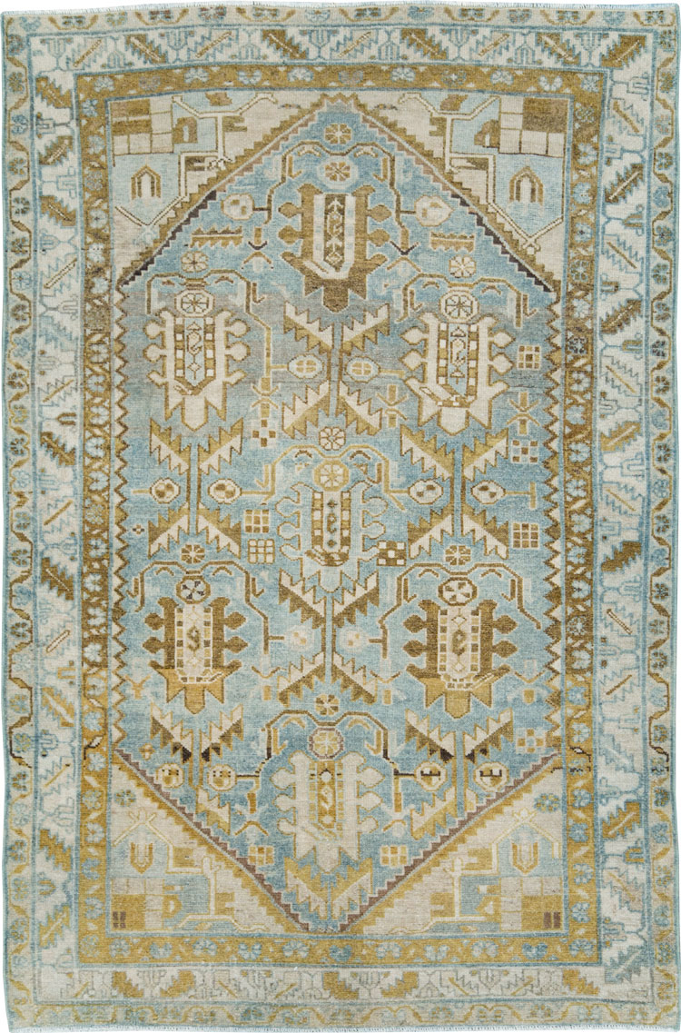 Vintage Persian Malayer Accent Rug, No.28574 - Staging