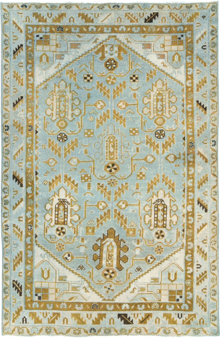 Vintage Persian Malayer Accent Rug, No.28578 - Staging