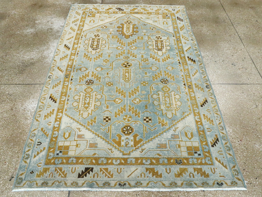 Vintage Persian Malayer Accent Rug, No.28578 - Staging
