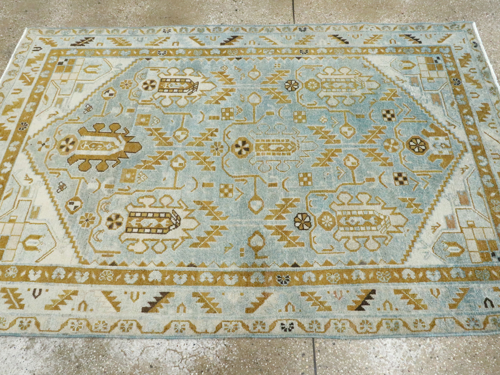 Vintage Persian Malayer Accent Rug, No.28578 - Staging
