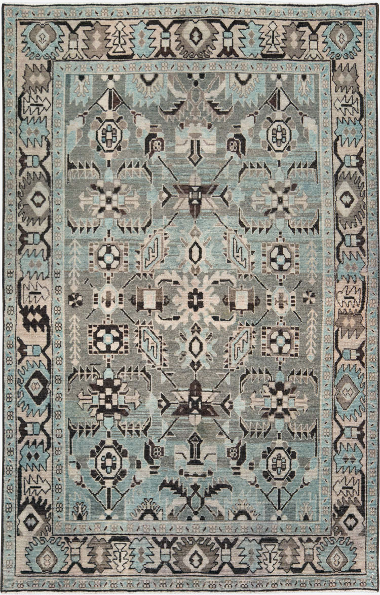 Vintage Persian Malayer Accent Rug, No.28579 - Staging