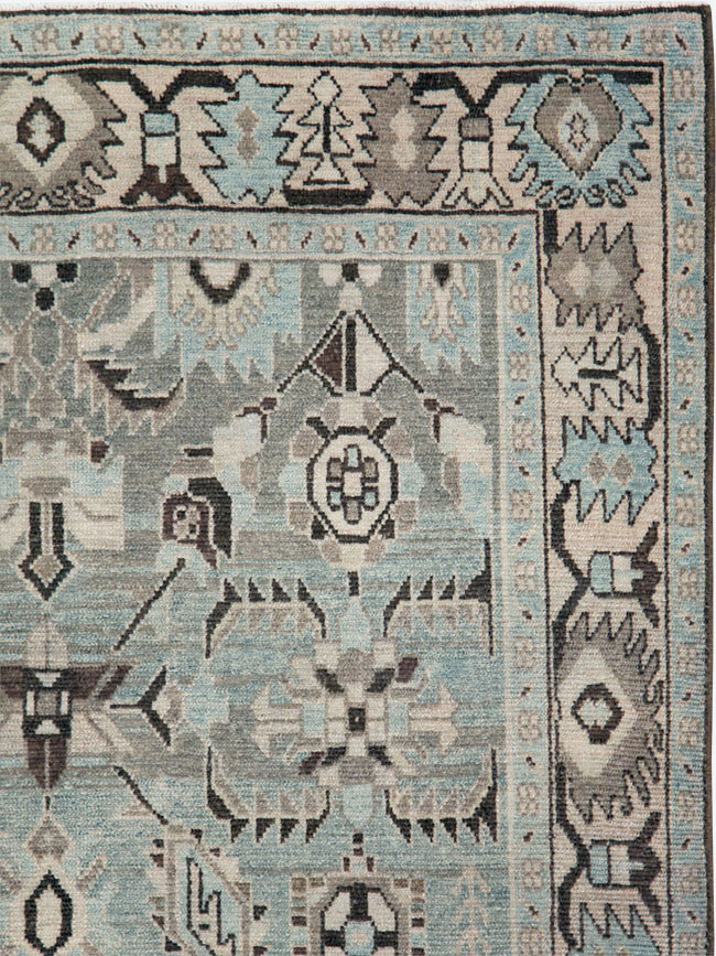 Vintage Persian Malayer Accent Rug, No.28579 - Staging