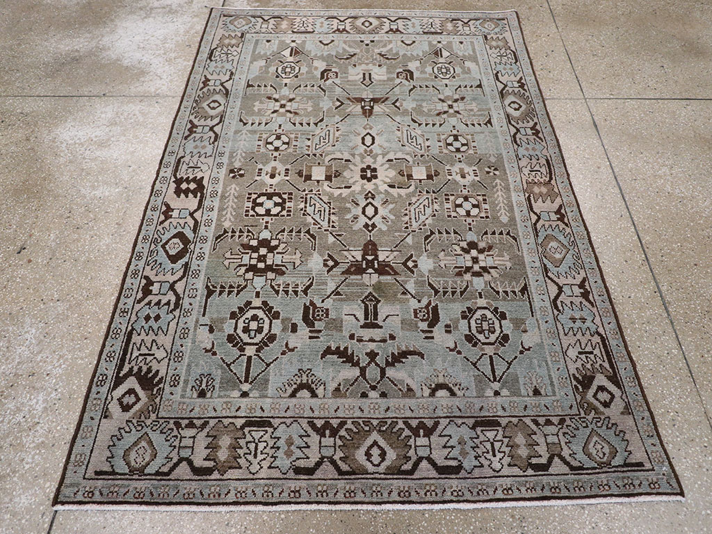 Vintage Persian Malayer Accent Rug, No.28579 - Staging