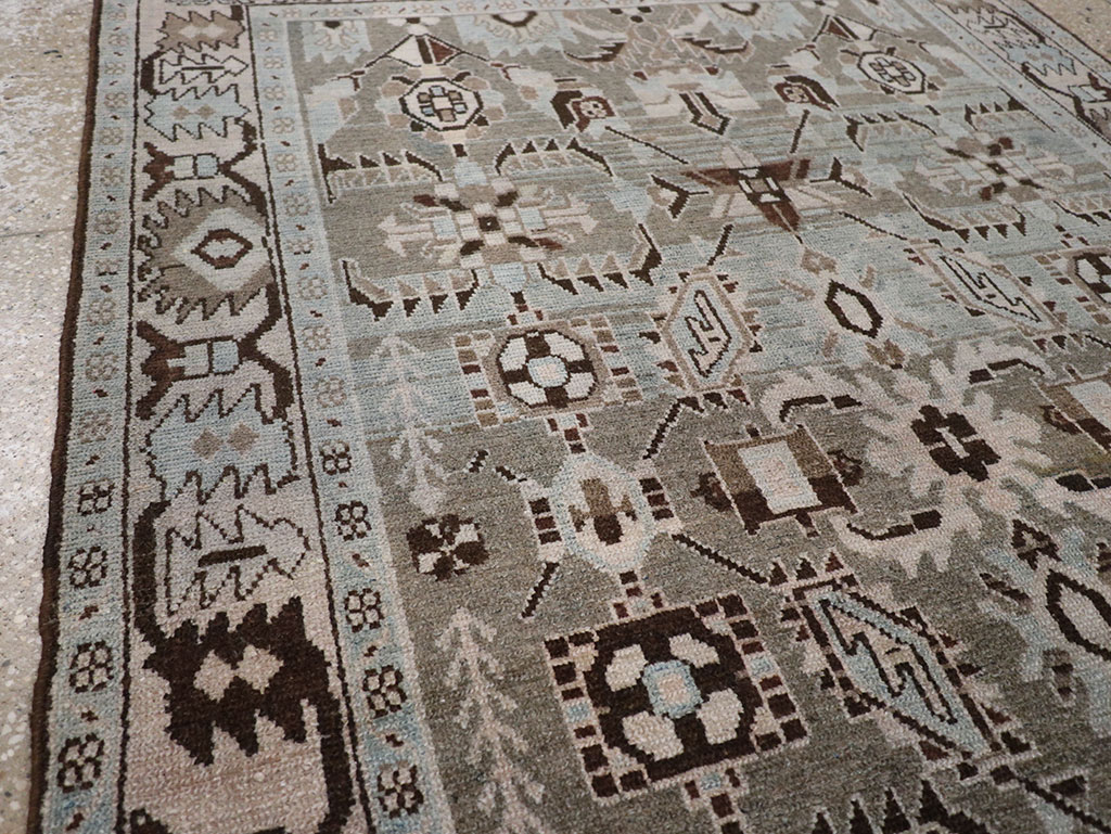 Vintage Persian Malayer Accent Rug, No.28579 - Staging
