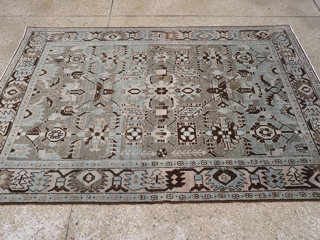 Vintage Persian Malayer Accent Rug, No.28579 - Staging