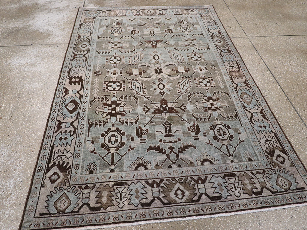 Vintage Persian Malayer Accent Rug, No.28579 - Staging