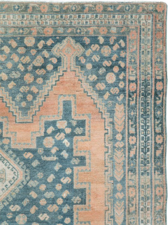 Vintage Persian Afshar Accent Rug, No.28582 - Staging