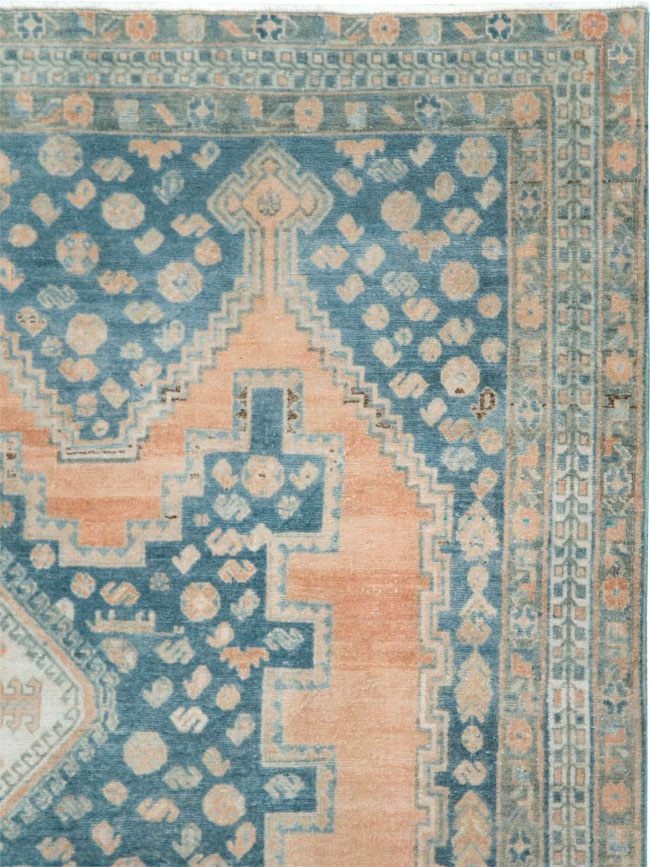 Vintage Persian Afshar Accent Rug, No.28582 - Staging