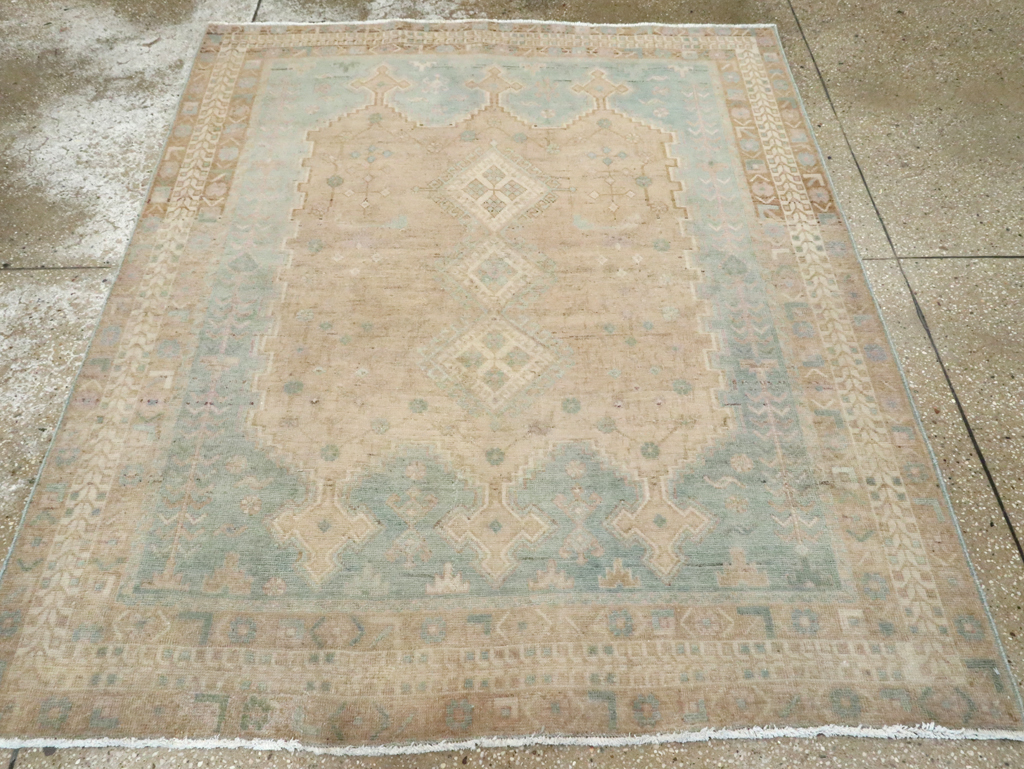 Vintage Persian Afshar Tribal Accent Rug, No.28583 - Staging