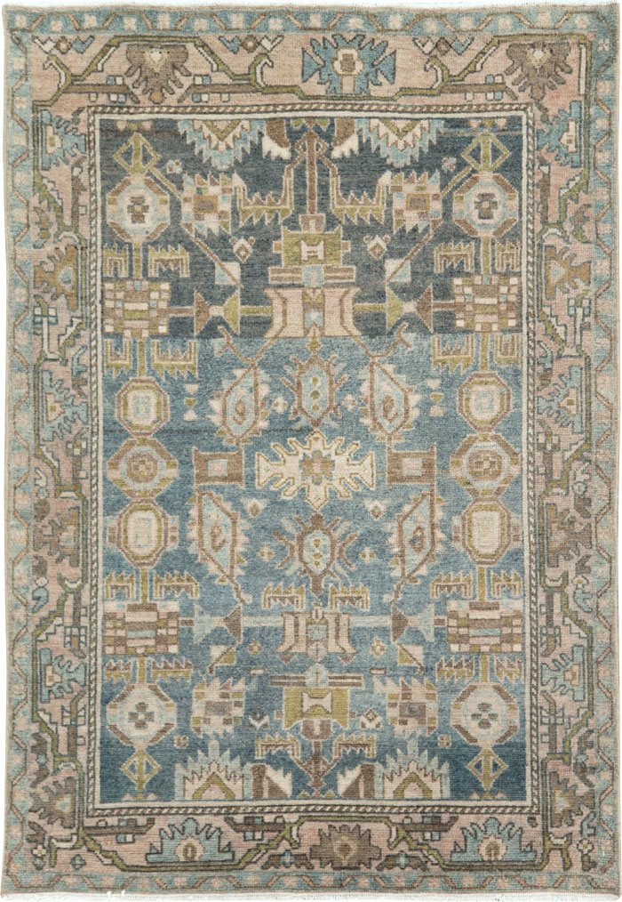 Vintage Persian Malayer Throw Rug, No.28584 - Staging