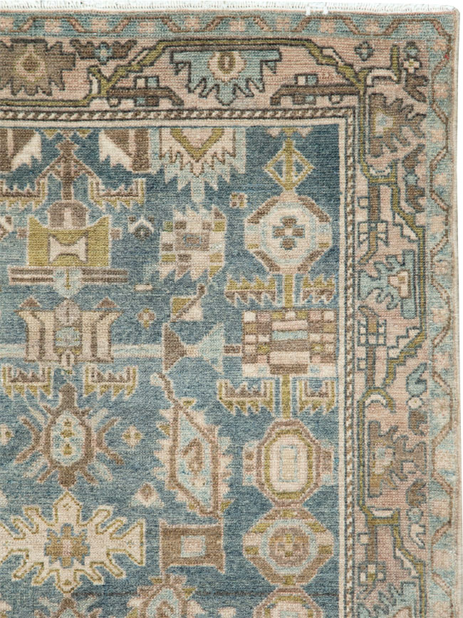 Vintage Persian Malayer Throw Rug, No.28584 - Staging