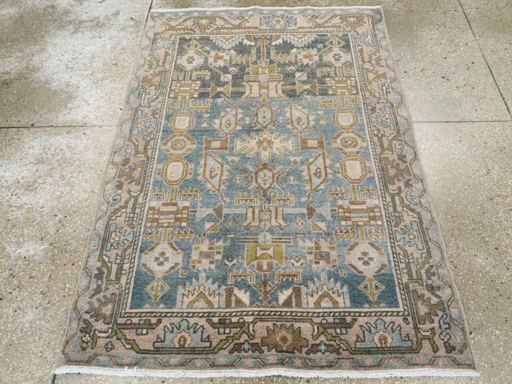 Vintage Persian Malayer Throw Rug, No.28584 - Staging