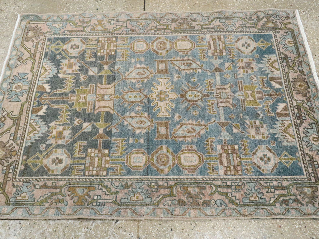 Vintage Persian Malayer Throw Rug, No.28584 - Staging