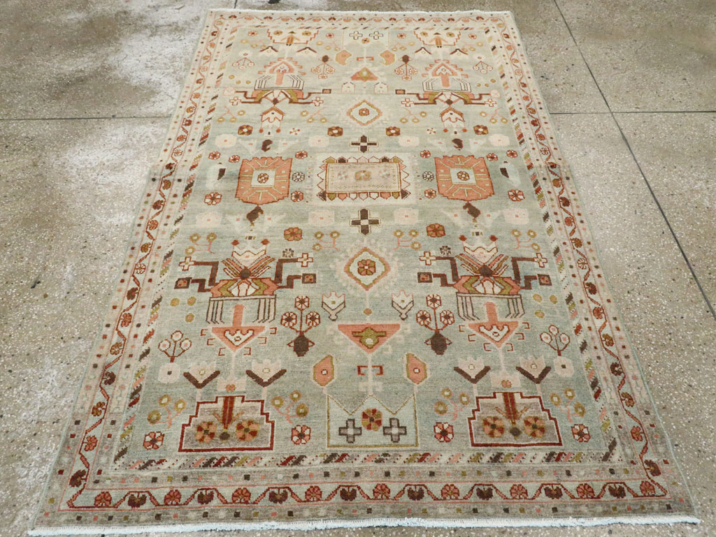 Vintage Persian Malayer Accent Rug, No.28586 - Staging