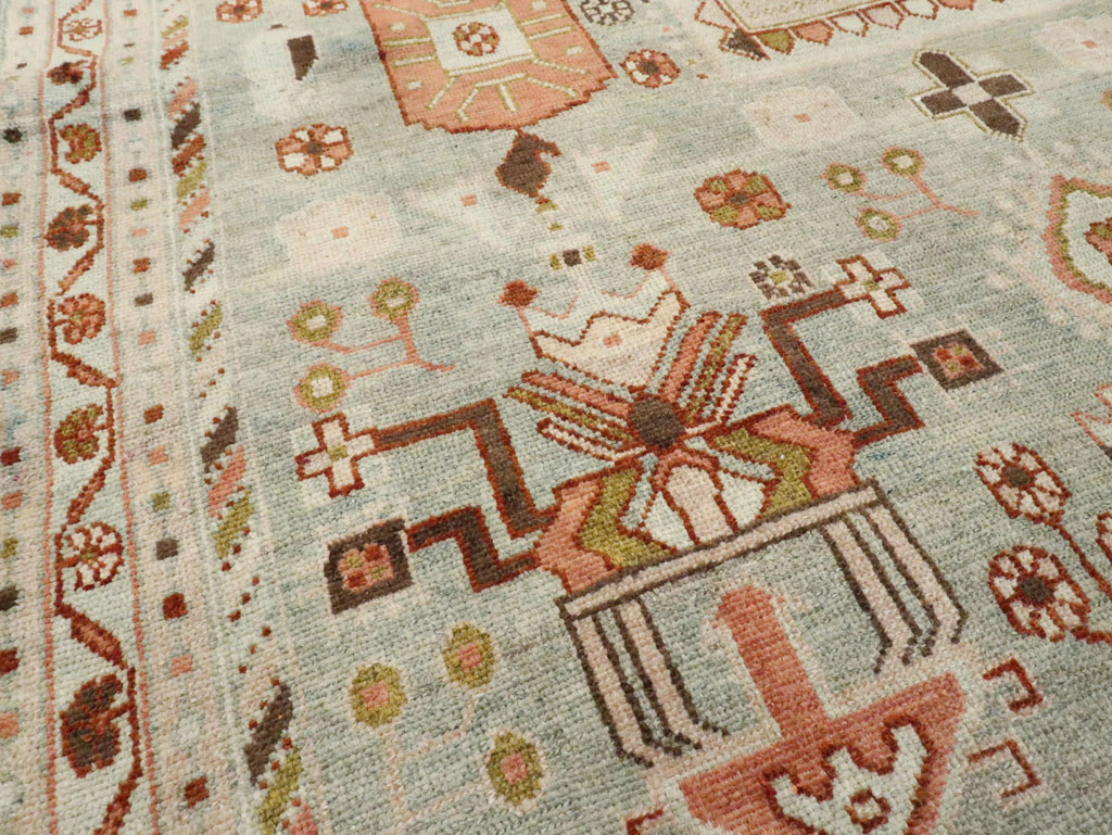 Vintage Persian Malayer Accent Rug, No.28586 - Staging