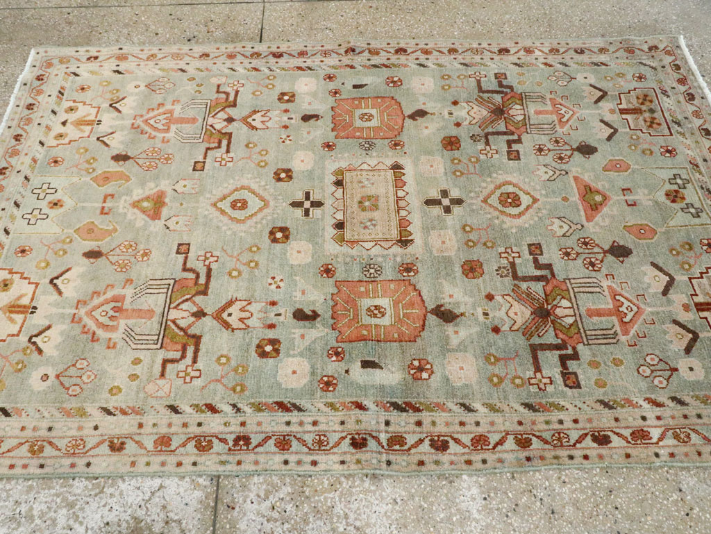 Vintage Persian Malayer Accent Rug, No.28586 - Staging