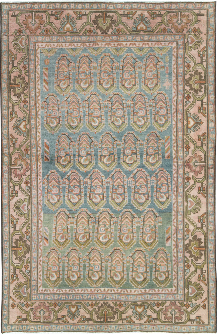 Vintage Persian Malayer Accent Rug, No.28587 - Staging