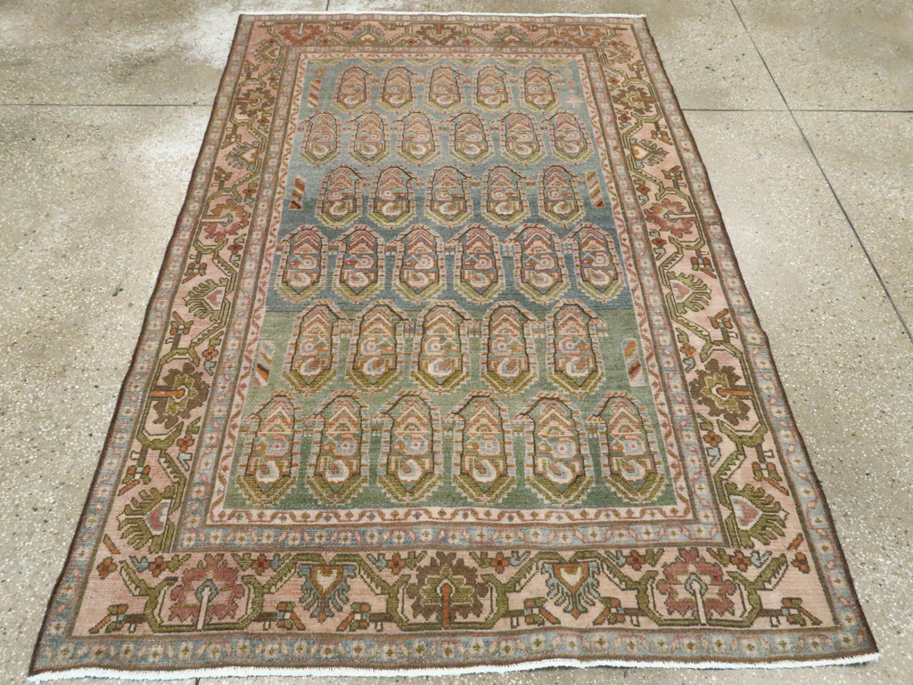 Vintage Persian Malayer Accent Rug, No.28587 - Staging