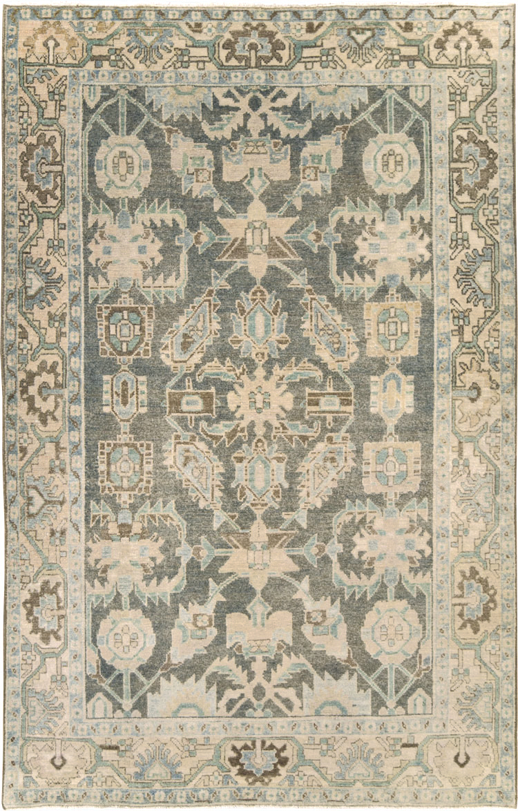 Vintage Persian Malayer Accent Rug, No.28589 - Staging